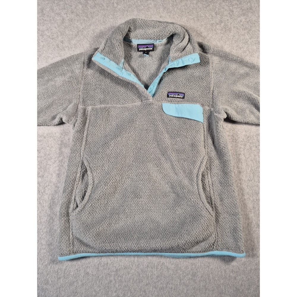 Patagonia Snap-T Re-Tool Pullover Womens Small Gray Blue Polartec Thermal Fleece